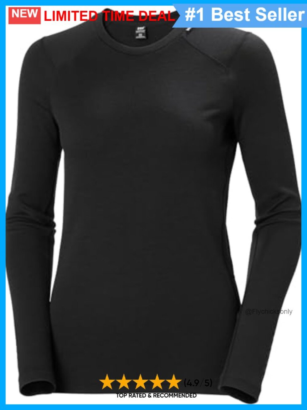 Merino Wool Midweight Base Layer Crew Neck Long Sleeve